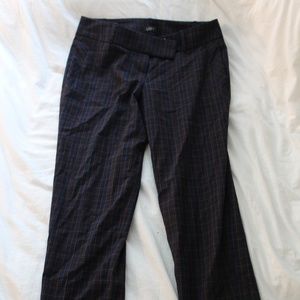 Ann Taylor LOFT navy plaid slacks